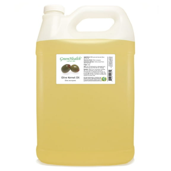 Olive Kernel Carrier Oil - 1 Gallon - Clear Plastic Jug w/ Cap - GreenHealth
