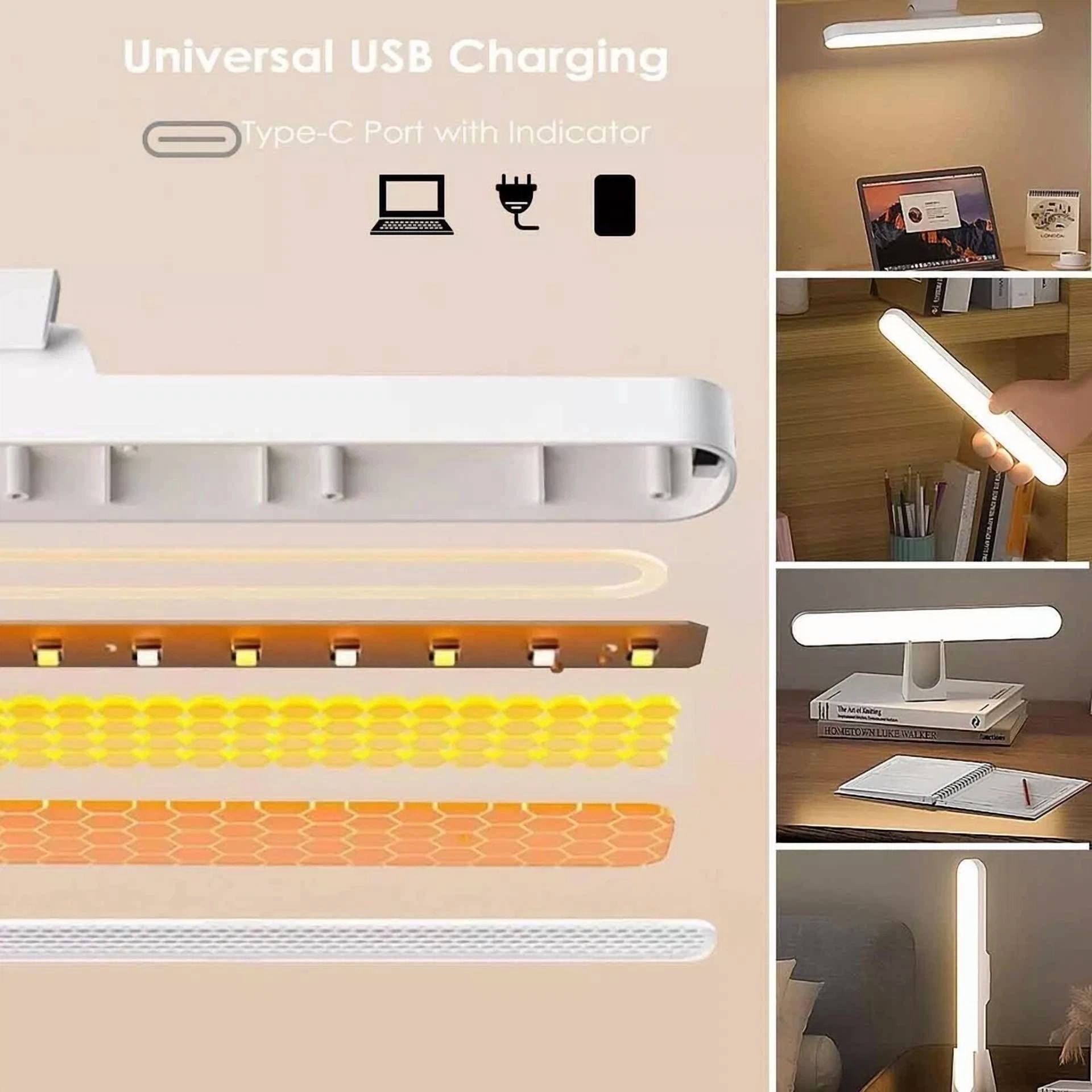 Magnetic Under Cabinet Lights Counter Lighting Dimmable Led Light Bar W/ Battery