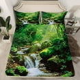 thumbnail image 2 of Manfei Kids Nature Jungle Full Size Sheets, Green Plant Botanical Bed Sheets, Tree Leaf Sheet Sets, Lightweight Room Decor, 4-Piece, 2 of 7