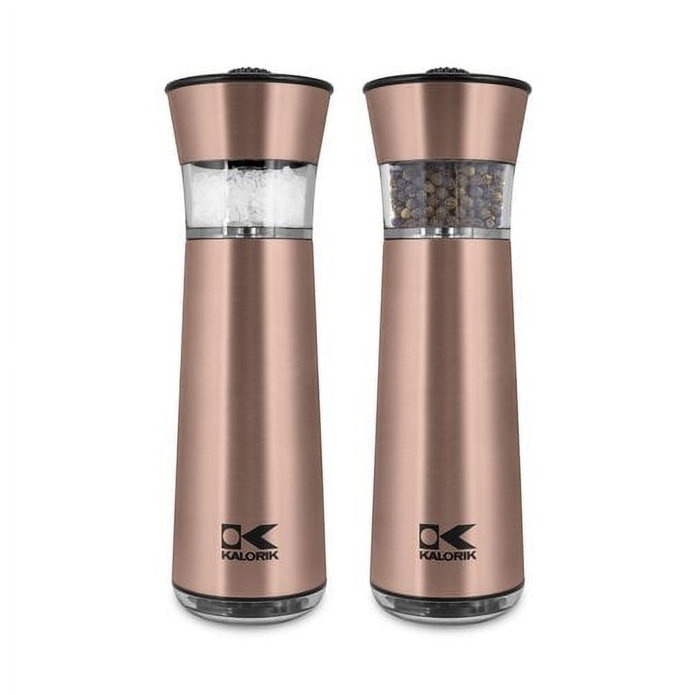 Kalorik Pewter Rechargeable Gravity Salt and Pepper Mill