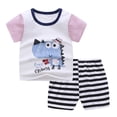 thumbnail image 1 of Conjunto de camiseta y pantalones cortos de algodón de verano para niños y niñas, 1 of 6
