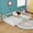 White, variant on Floor Bed Frame Full Size with Fence for Small Space, Low Profile Metal Platform Bed with Guardrail Slats, No Box Spring Needed, Black