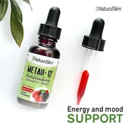 NaturalSlim Liquid B12 Vitamins with Vitamin D - Metab-12 Methylcobalamin 2500 mcg B12 Sublingual Drops for Metabolism, Energy, Immune Support - Berry Flavor 1 fl oz