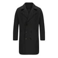 thumbnail image 4 of CHEEREAM Men's Casual Trench Coat Slim Fit Notched Collar Long Jacket Overcoat Double Breasted Pea Coat wih Pockets Black M, 4 of 6