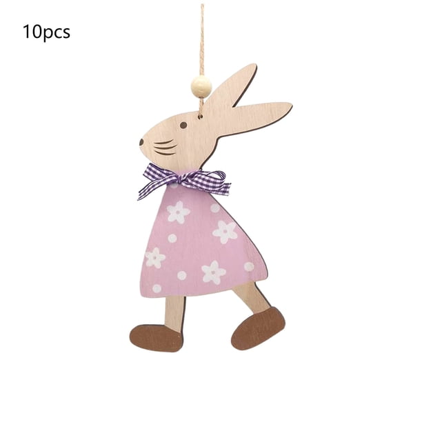 Decoraciones de Pascua para el Hogar Conejo de Madera Colgante Ornamento de Mesa 18.3 * 13 * 0.3 cm Decoraciones de Fiesta de Pascua para Regalo de Vacaciones