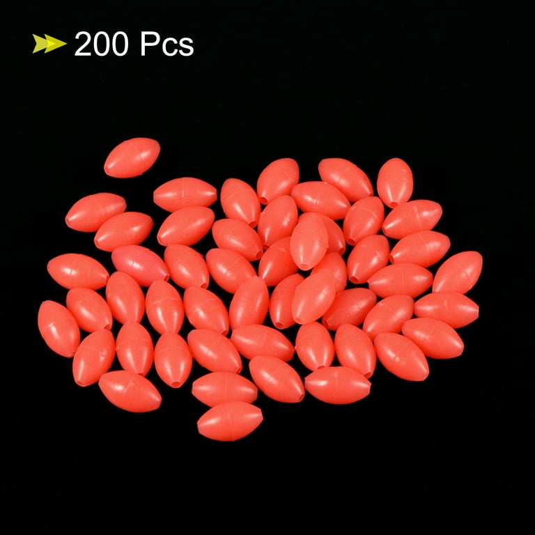 Uxcell 5x3.4mm Oval Soft Plastic Luminous Glow Fishing Beads Tackle Tool Red  200 Pieces 