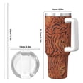 thumbnail image 4 of 40zo Ice Bar Cup With Handle Double Insulation Large Capacity Rust Prevention For Daily Travel And Other Scenes Tiger Print Style Darkred_1, 4 of 8