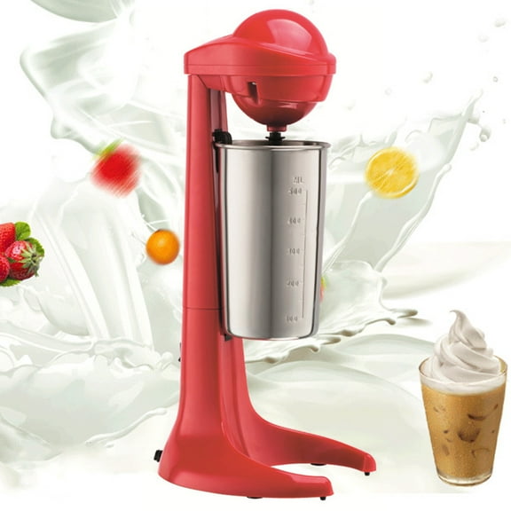 Shzicmy 100W Electric Milkshake Maker Home Drink Mixer Stainless Steel Shake Machine Red