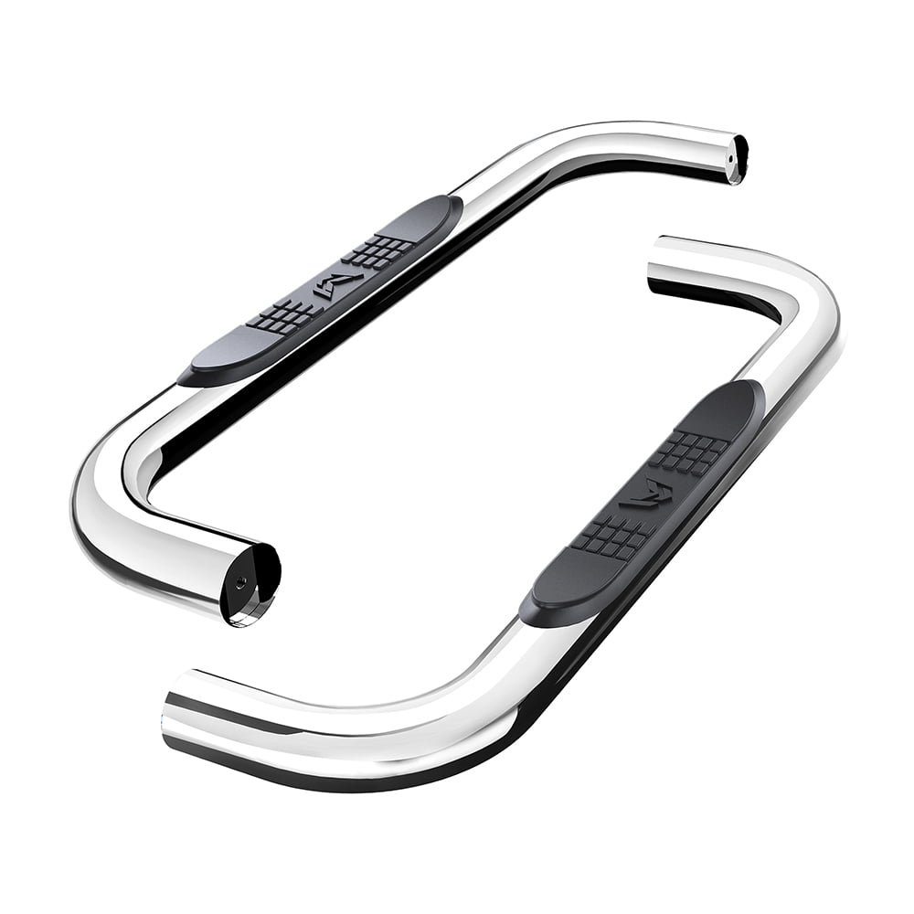 MaxMate Premium Custom Fit 2019 Chevrolet//GMC Silverado//Sierra 1500 Double Cab 3 Stainless Steel Side Step Running Boards Nerf Bars 2pc with Mounting Bracket Kit