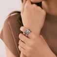 thumbnail image 5 of JQUEEN Women's Sterling Silver Turquoise Ring - Bohemian Hammered Handmade Decompression Ring for Fidget Anxiety Relief, 5 of 5