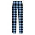 thumbnail image 5 of LIaqionyy Women Pajamas Pants Plaid Wide Leg Baggy Elastic Waist Sleepwear Pjs Bottoms Lounge Pant, 5 of 7