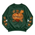 thumbnail image 4 of NMMUED Halloween Ghost Sweatshirt Pumpkin Sweatshirt Spooky Season Ghost Pumpkin Fall Outfits for Women Black Cat Women's Halloween Top Dark Green L, 4 of 4