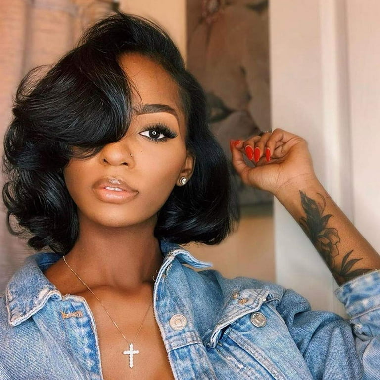 Beauty Forever Body Wave Bob 13x4 Lace Front Wig Human Hair Wigs for  Women,10A Grade 100% Unprocessed Weave Lace Frontal Wigs Natural Hairline  Pre