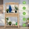 thumbnail image 5 of Spaco Outdoor Garden Potting Bench Table with Metal Top Open Shelf, Outdoor Patio Furniture Hardwood Potting Bench, 5 of 8