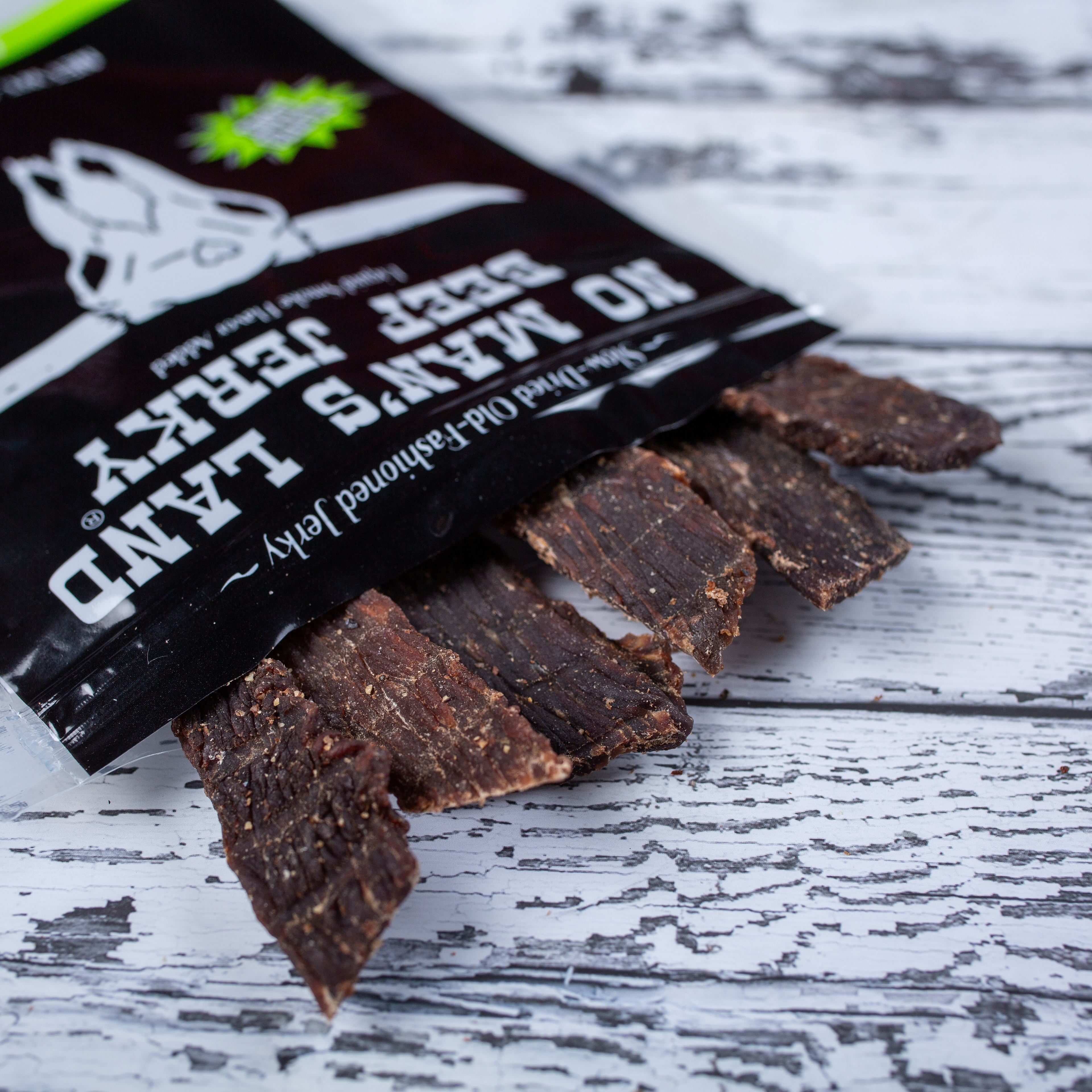 No Man's Land Fajita Lime Beef Jerky, 3 oz Bag – 17g Protein per