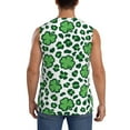 thumbnail image 4 of Lsque Leopard print St. Patrick's Day Print Men's Cotton Blend Sleeveless Muscle Shirts (S-3XL)- Moisture Wicking, Odor Protection, UPF 30+,3X-Large, 4 of 8