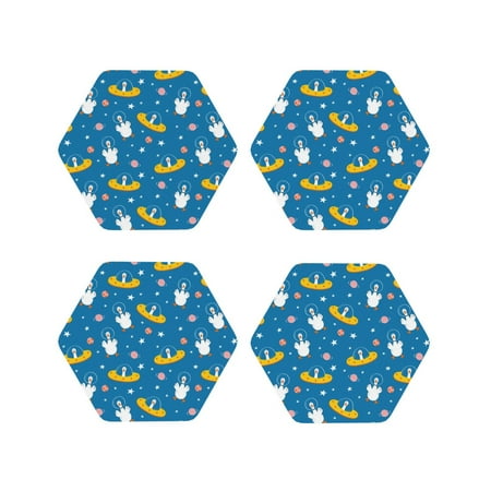 

Tideii Cartoon Goose for Leather Coasters 4 Pieces Anti-fouling and Anti-scalding Decorative Coasters Suitable for Restaurants Kitchens Coffee Shops-Hexagon
