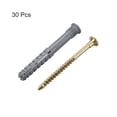 thumbnail image 3 of 30pcs 10mmX80mm Plastic Expansion Pipe Column Concrete Anchor Wall Frame Fixings Tube With Screws Gray ,Easy to Use, 3 of 4