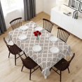 thumbnail image 6 of Beige Moroccon Table Cloth Waterproof Tablecloths, Farmhouse Minimalist Abstract Geometric Tablecloth Dining Table Cover for Kitchen Party Tabletop Outdoor, Rectangle Tablecloth 54x108 Inch, 6 of 9
