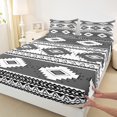 thumbnail image 3 of jejeloiu Western Tribal Bed Sheets,Retro Aztec Geometric King Sheets,Gray White Black Sheet Set For Adult,Microfiber Bedroom Decor,4pcs, 3 of 7