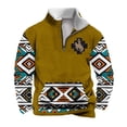 thumbnail image 2 of Sudadera sin capucha para hombre, informal, a la moda, con cuello alto, estampado, cremallera, jersey de manga larga, blusa de poliéster para hombre, 2 of 4