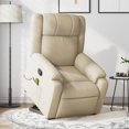 thumbnail image 1 of vidaXL Stand up Massage Recliner Chair Cream Fabric, 1 of 1