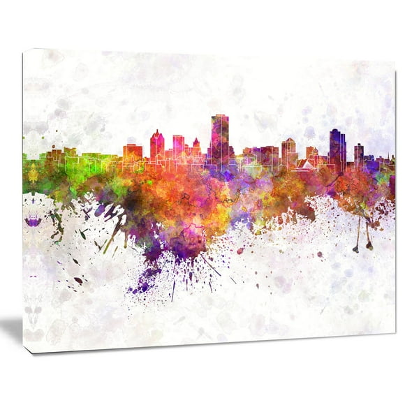 Design Art Milwaukee Skyline Canvas Print