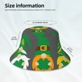 thumbnail image 3 of Honeii Spring St Patrick’S Day Irish Gnomes for Unisex Bucket Hat Waterproof Rain Hat Reversible Shiny Rave Bucket Hat for Concert Festival Boonie Cap, 3 of 6