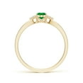thumbnail image 2 of ANGARA Natural Solitaire Emerald Split Shank Engagement Ring with Trio Diamonds in 14K Yellow Gold for Women (Size-6x4mm) | May Birthstone, Anniversary, Jewelry Gift for Women | Natural Emerald Ring, 2 of 10