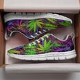 thumbnail image 3 of Marijuana Leaf Psychedelic Shoes for Men Women Running Sneakers Breathable Casual Sport Tennis Shoes Gift for Him Her White Size 6, 3 of 5