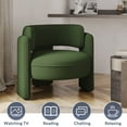 thumbnail image 3 of BELLEZE Sherpa Boucle Chair Set of 2, Modern Barrel Accent Chair Comfy Round Upholstered Armchair Accent Side Chair for Living Room, Bedrooms, Corner - Quinton£¨Green£©, 3 of 7