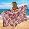 thumbnail image 4 of KUIFORTI Red Flowers Car Front Seat Covers 60 x 33 Inch Beach Towel with Storage Bag Easy Installation Auto Accessories for Yoga,Gym,Workout,Sports,Running,Camping and Beach, 4 of 7