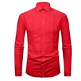 thumbnail image 5 of Yhkghxis Dress Shirts for Men Long Sleeve Stretch Formal Tuxedo Shirt Wedding Lapel Button down Pleated Shirts, 5 of 5