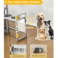 thumbnail image 4 of 30.6Long x 26.2 High Elevated Dog Bowl Stand with Pet Food Storage Organizer, Adjustable Raised Feeding Station with Toy Basket for Large Medium Small Dogs and Cats, White, 4 of 7