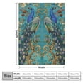 thumbnail image 4 of Orinice Peacock Blanket Teal Wildlife Fleece Throw Blanket Peacock Feathers Flannel Plush Blanket Soft Microfiber Fuzzy Blanket 40x50in, 4 of 6