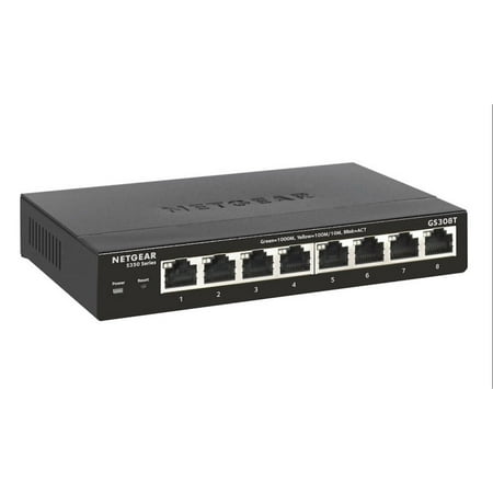 GS308T 8 Ports Yes Ethernet Switch - 8 x Gigabit Ethernet Network - No - Twisted Pair - 4 Layer Supported - Desktop, Wall Mountable, Under