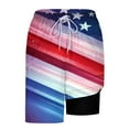 thumbnail image 5 of Oplxuo American Flag Men's Swim Trunks with Compression Liner USA Flag Swimming Trunks Board Shorts Swim Shorts with Pocket, 5 of 5