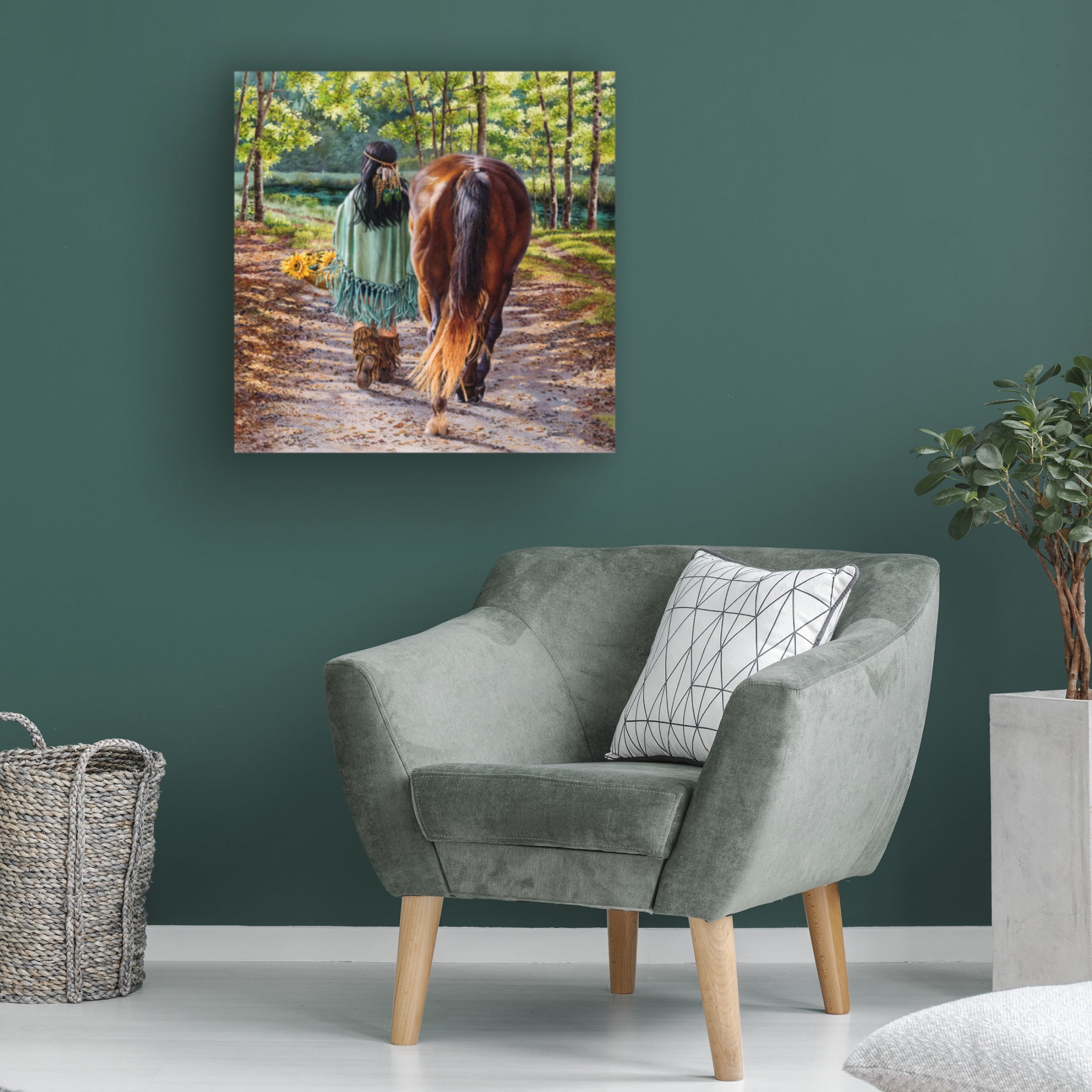 Canvas Wall Art - Delene Lambert 'He Leads me Beside Still Waters' Wall Art for Living Room, Bedroom, or Office Décor by Trademark Fine Art - 24 x 24 Inches