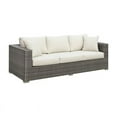 thumbnail image 2 of Afuera Living Outdoor Patio Faux Rattan Sofa with Pillows in Light Gray, 2 of 4