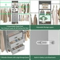 thumbnail image 6 of 96'' Closet Organizer System with 3 Hanging Rods (Without 3 Storage Shelves), 8FT Closet Systems, Wall Mount Bedroom Wardrobe with 3 Wood Drawers, Adjustable Garment Rack from 5 to 8FT, Grey, 6 of 8