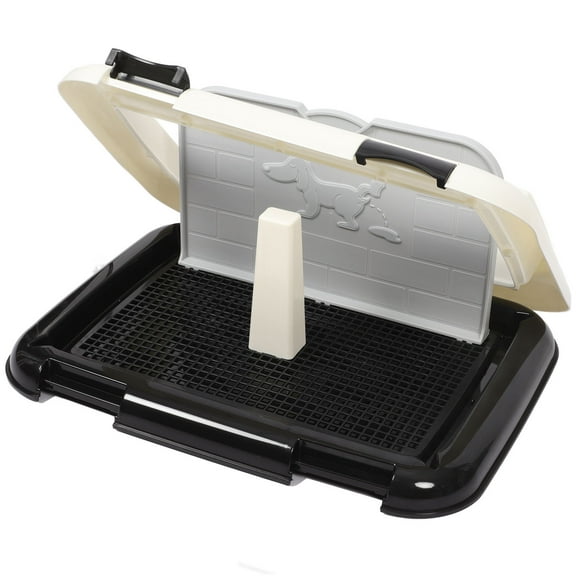 LOLIPPYY Black Plastic Dog Litter Tray with Anti- Design for Indoor Training Use, 1 Pack