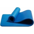 thumbnail image 2 of Basics Extra Thick Exercise Yoga Mat with Carrying Strap Blue,1/2 Inch, 2 of 8