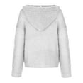 thumbnail image 5 of Lovskoo 2024 Cardigan Sweaters for Women Open Front Trendy Long Sleeve Hooded Cable Knit Oversized Winter Outerwear Tops Gray, 5 of 9