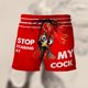thumbnail image 3 of ICHUANYI Clearance Men Drawstring Special Cock Print Beer Festival Beach Casual Trouser Shorts Pant(Red, S) Ichuanyi Ichuanyi, 3 of 5