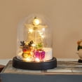 thumbnail image 4 of CASAFUN LED Christmas Tree Cloche Glass Dome Santa Claus Display Decorative Bell Jar with Base Lighte up Decoration for Flower Tabletop Centerpiece Home Christmas Party Decor, 4 of 6