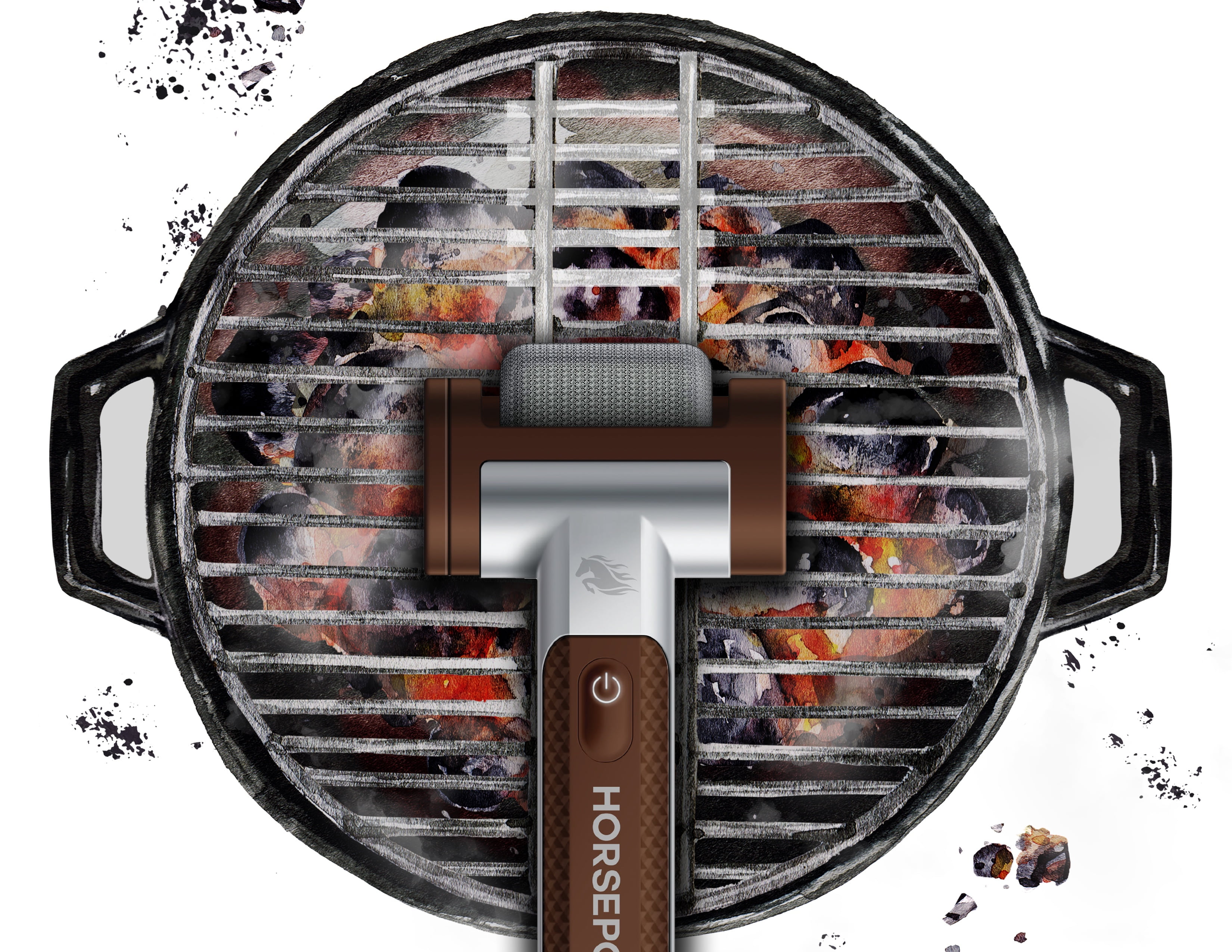 Horsepower Giddy up Grill Brush, Heavy-Duty Stainless Steel Bristle Grill Brush