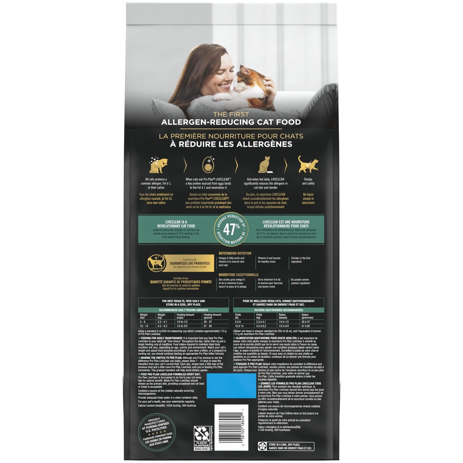 Purina Pro Plan Spécialisée LiveClear Formule Poulet et Riz, Nourriture Sèche pour Chats