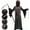 Black, variant on Kids Grim Reaper Costume with Glowing Red Eyes, Halloween Phantom Outfit Includes Scythe & Gloves for 8-10 Years