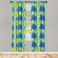 thumbnail image 3 of Ambesonne Floral Curtains, Paintbrush Streaks Doodling, Pair of 28"x63", Dark Sky Blue Turquoise, 3 of 5