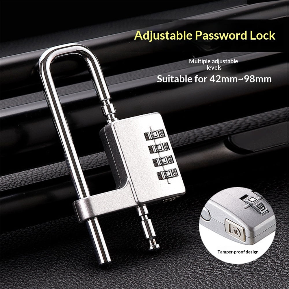 Gym Locker Lock Code Long Adjustable Shackle Lock for, School, Gym, Fences,Child Proof Sliding Code Locks Baby Safety U Shaped for Knob Handle Drawers Closet (Silver)